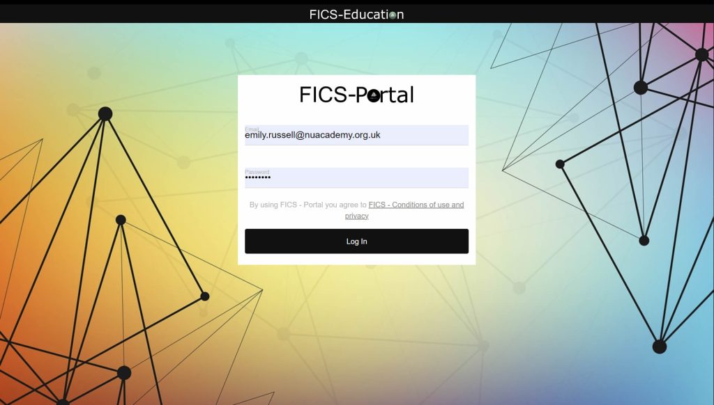 login screenshot of North United Academy new portal.